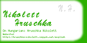 nikolett hruschka business card